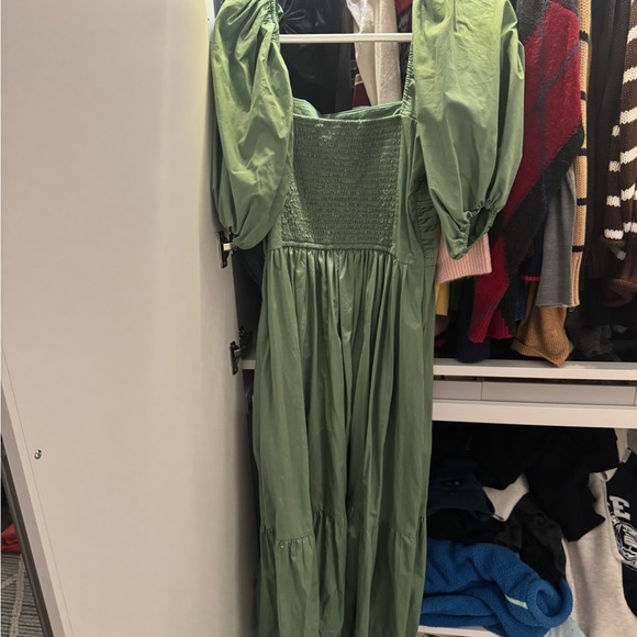 Abercrombie Emerson Poplin Puff Sleeve Midi Dress - Picture 5 of 5